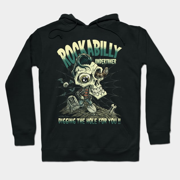 Rockabilly Undertaker Hoodie by nanobarbero